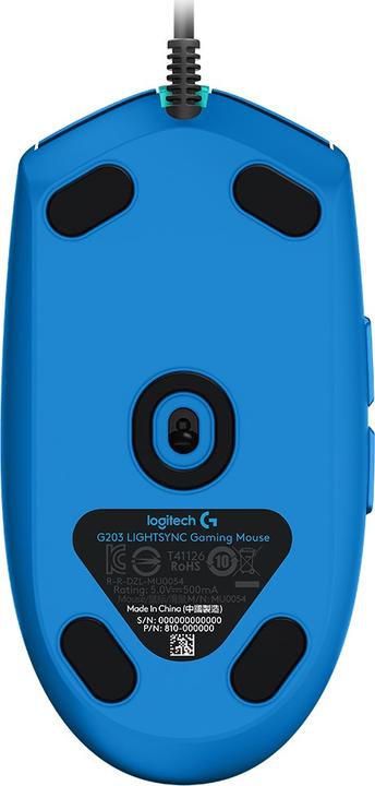 Image du produit Logitech Souris de jeu G203 Lightsync RGB, bleue (Filaire)
