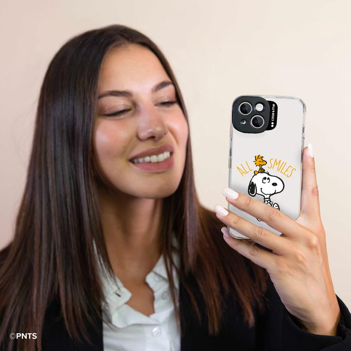 Actual product image SBS case&me Peanuts cover cam logo iPhone 14 design4 Snoopy All Smiles Classic (Apple iPhone 14)
