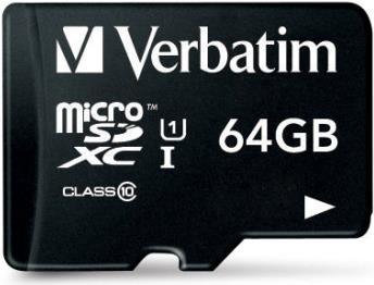 Verbatim Scheda di memoria flash premium (64 GB, microSDXC, U1, UHS-I)