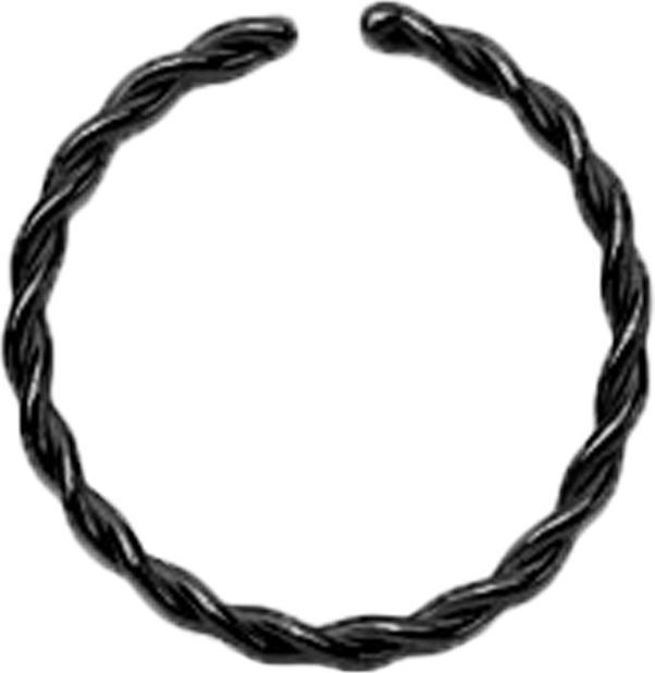 Image du produit Star Piercing Micro piercing anneau tressé noir (Acier chirurgical 316L)