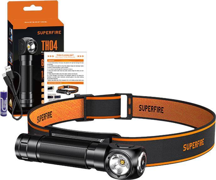 Immagine prodotto Superfire Lampada frontale 2-in-1 TH04, 600lm, USB-C (600 lm)