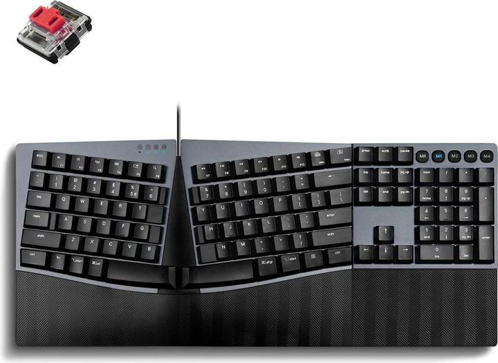 Actual product image Perixx PERIBOARD-535 DE RD, wired ergonomic mechanical keyboard (DE, Cable)