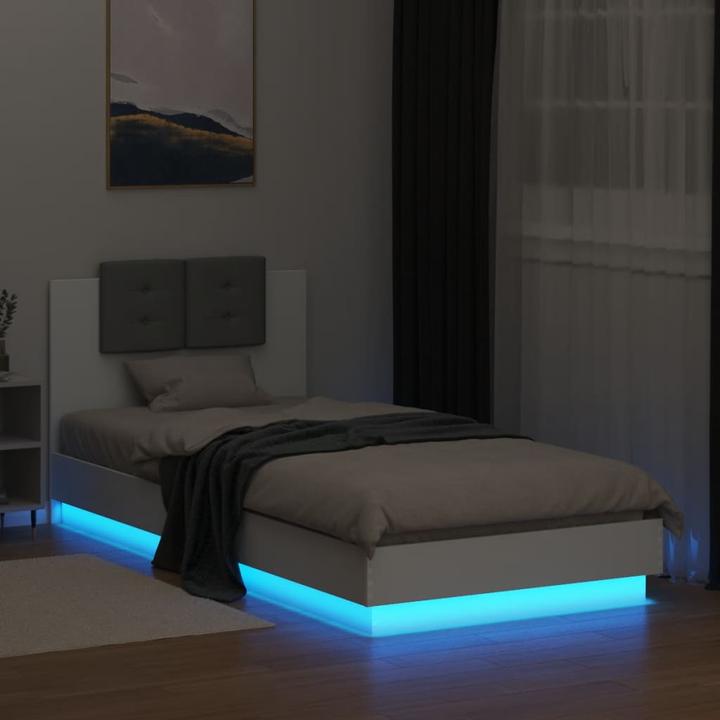 Image du produit VidaXL Cadre de lit avec tête de lit et lampes LED (90 x 200 cm)