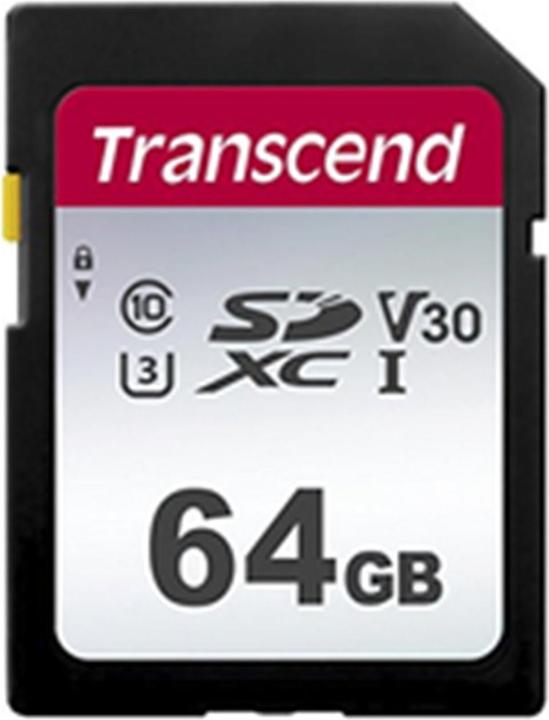 Transcend SDXC 300S 64GB Class 10 UHS-I U1 (64 GB, SDXC, U3, UHS-I)