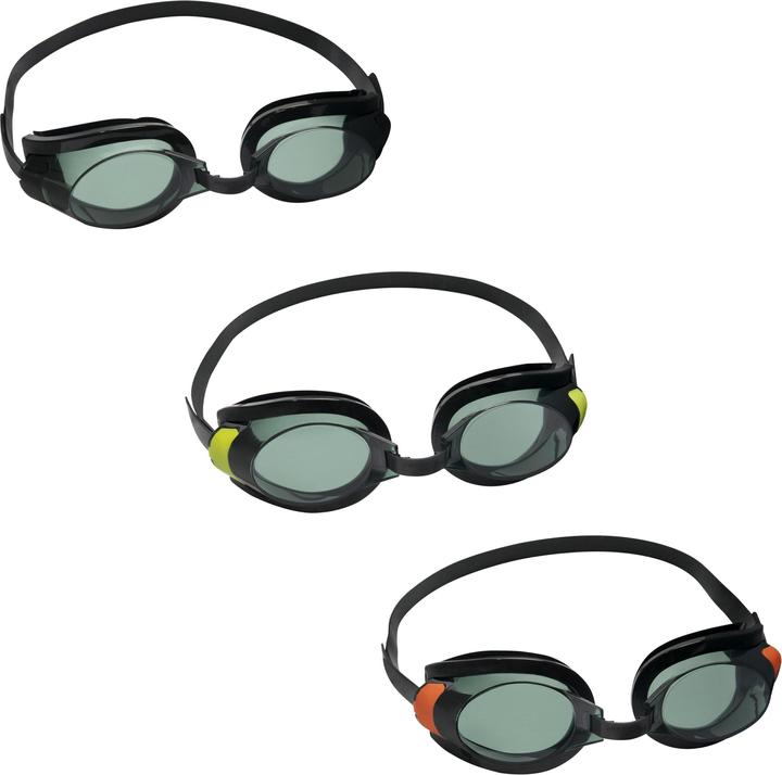 Actual product image Bestway Hydro-Swim Focus Goggle Set, Unisex, Assorted colours, Black, Transparent, Black, Youth, 7 y