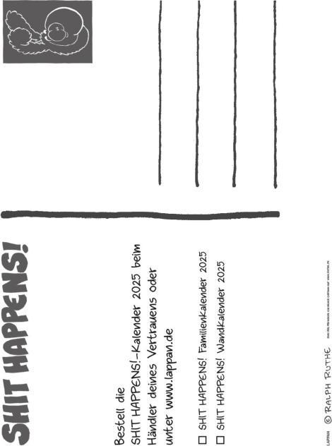 Image du produit Shit happens! Calendrier de cartes postales 2025 (17,5 x 17,5 cm, Non contraignant, Allemand)