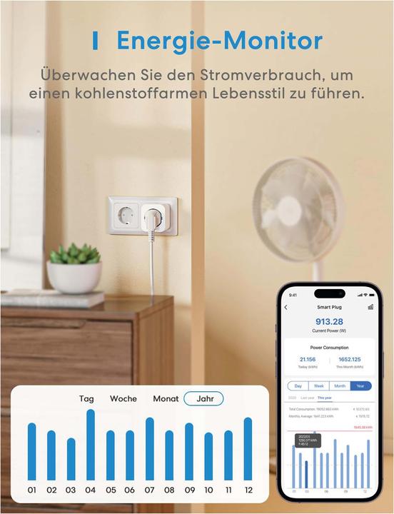 Actual product image Meross Smart Plug MSS305-EU