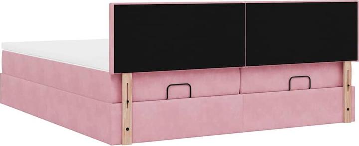 Produktbild VidaXL Ottoman-Bett mit Matratzen Rosa 200x200 cm Samt (200 x 200 cm)