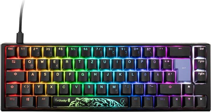 Actual product image Ducky One 3 Classic Black/White SF Gaming Keyboard, RGB LED - MX-Red (DE, Cable)