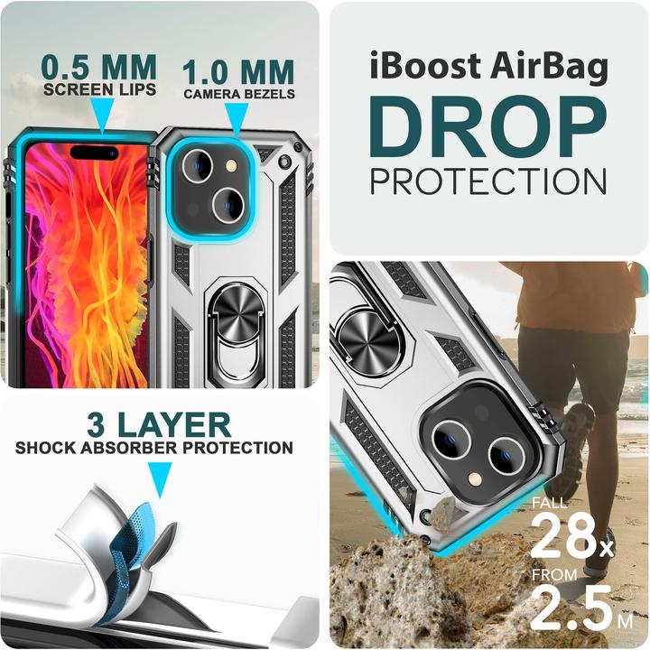 Immagine prodotto Nalia Coperchio ad anello antiurto in stile militare (Apple iPhone 15 Plus)