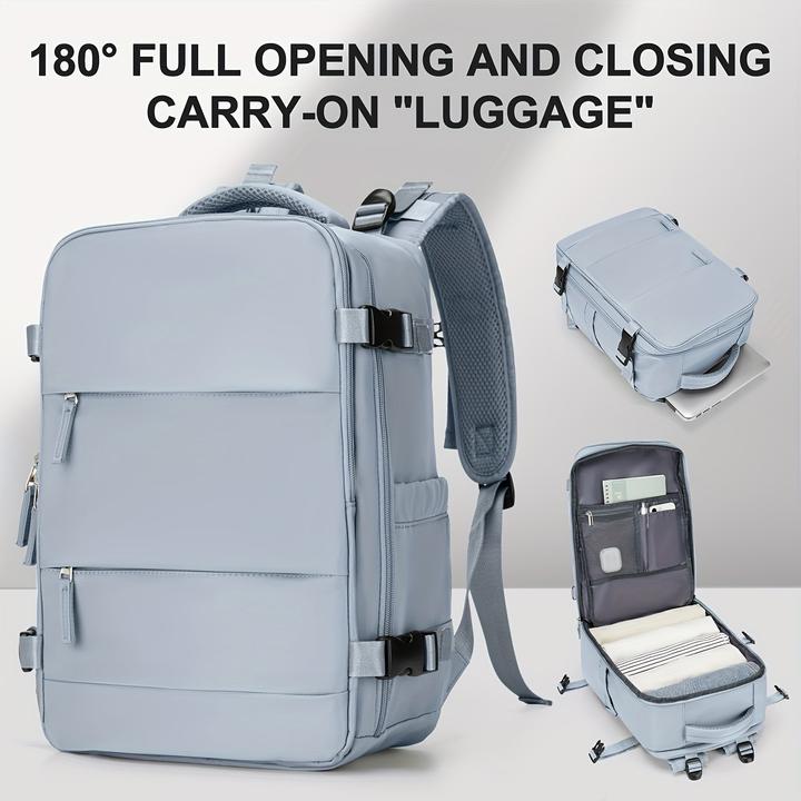 Only-Bags.Store Large-volume travel backpack, unisex fashion carry-on bag with 180° opening, light weight, multiple