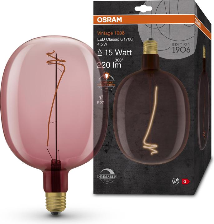 Actual product image Osram Vintage 1906 (E27, 4.50 W, 220 lm, 1 x, G)