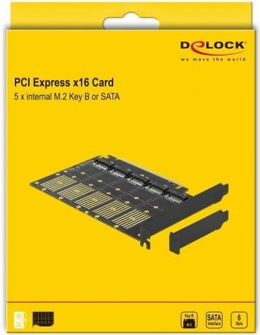Actual product image Delock Host Bus Adapter PCI-ex16v3 - 5xM.2 Key-B, SATA