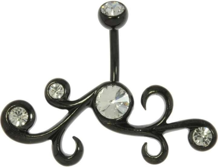 Produktbild Bijouteria Bauchpiercing (Kristall, PVD Beschichtung (schwarz), Chirurgenstahl 316L)