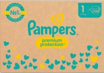 Actual product image Pampers Premium Protection (Size 1, Monthly box, 180 Piece)