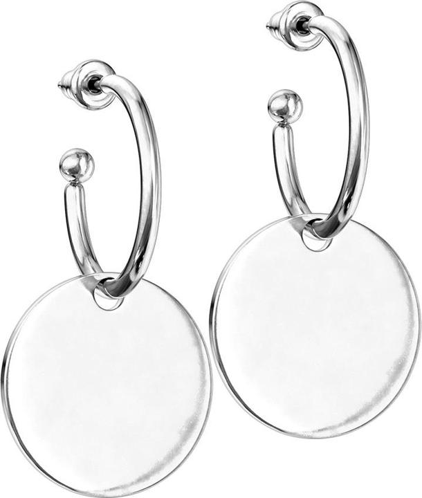 Produktbild Star Piercing Ohrstecker silber Anhänger runde Platte (ohne Messing, Chirurgenstahl 316L)