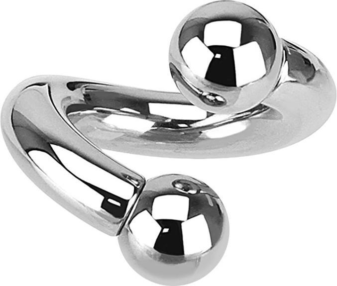 Produktbild Star Piercing Spirale Innengewinde silber mit zwei Kugeln (Chirurgenstahl 316L, ohne Messing)