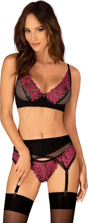 Image du produit Obsessive Ensemble 3 pièces Rosenty - Noir/Violet (XS, S)
