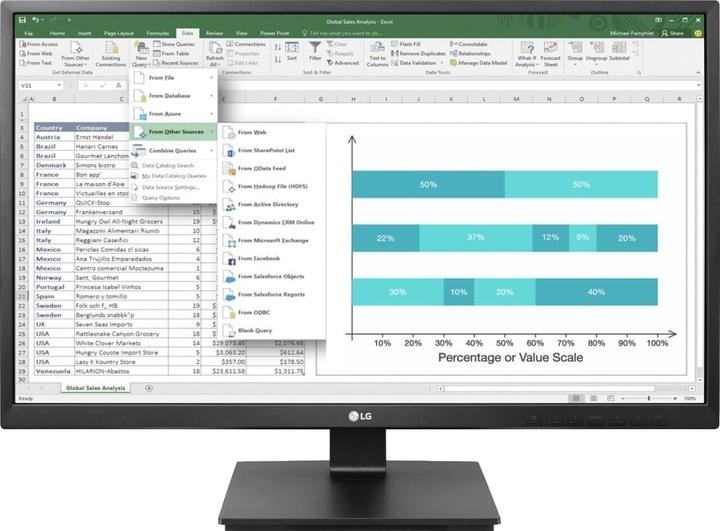 LG 24" 24BK55YT-B FHD DVI DP HDMI USB IPS 16:9 schwarz (1920 x 1080 Pixel, 23.80")