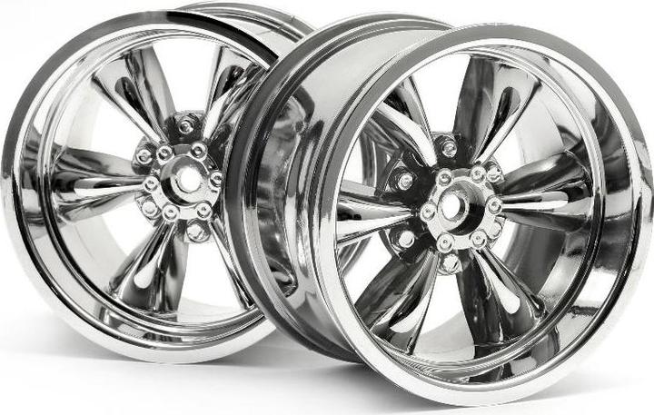 Image du produit HB Racing TT-6 SPOKE WHEEL CHROME (83X56MM/2PC/E-ZILLA10/SAVAGE