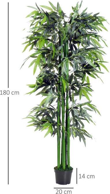 Produktbild Swisshandel24 Künstliche Pflanze, 180 cm Kunstpflanze, Künstlicher Bambusbaum, Kunstbaum mit Übertopf, Zimmerpflan (180 cm)