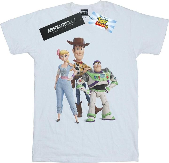 Actual product image Disney Womens/Ladies Toy Story 4 Woody Buzz and Bo Peep Cotton Boyfriend T-Shirt (XL)