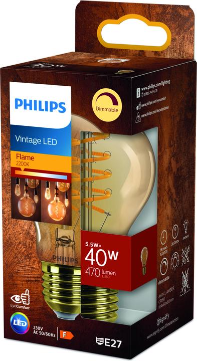 Produktbild Philips Amber (E27, 5.50 W, 470 lm, 1 x, E)
