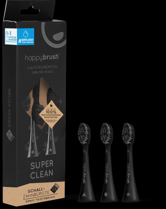 Image du produit happybrush ECO VIBE 3 brosses à dents All Black (3 x)