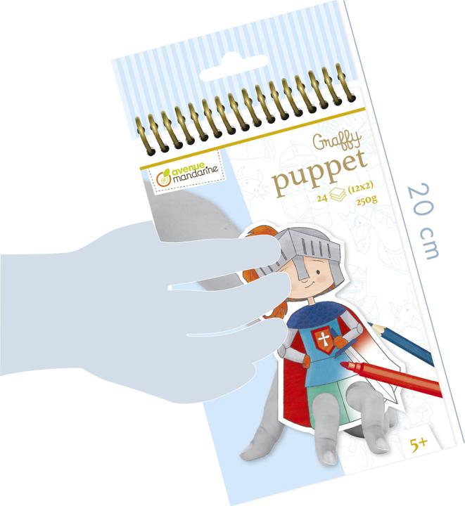 Immagine prodotto Avenue Mandarine Blocco da colorare Graffy Puppet 24 fogli, cavalieri e draghi