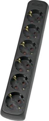 Actual product image As - Schwabe 11712 Multiple socket outlet without switch Black without plug (6 x, CEE 7/3)