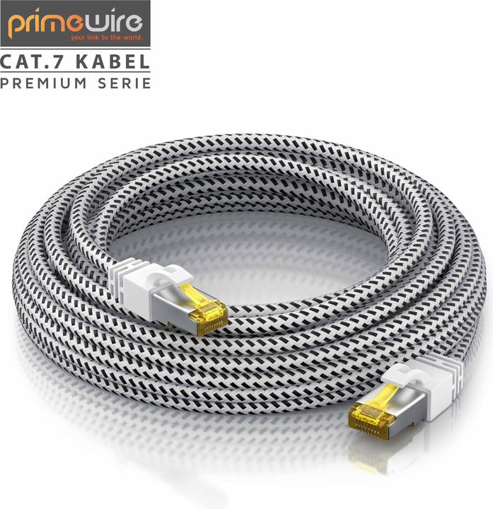 Immagine prodotto Primewire Cavo di rete CAT.7 con rivestimento in cotone, cavo LAN Gigabit Ethernet CAT 7, cavo patch 10000 (S/FTP, CAT7, 10 m)