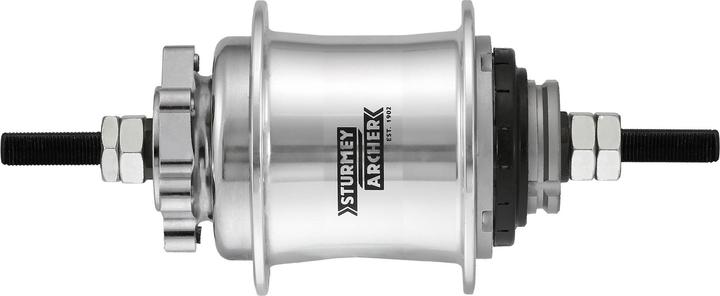 Immagine prodotto Sturmey Archer Achternaaf a 2 velocità automatico - 36 gat - schijfrem - zilver - alluminio