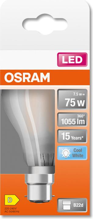 Produktbild Osram Led Retrofit Classic A (B22d, 7.50 W, 1055 lm, 1 x, D)