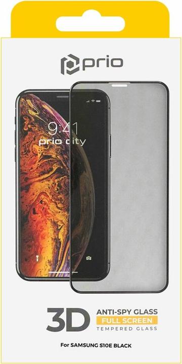 Image du produit prio Verre trempé 3D anti-espion pour Samsung S10e noir (1 pièce(s), Samsung Galaxy S10e)
