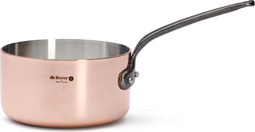 Actual product image de Buyer Inocuivre casserole with cast iron handle (14 cm, Pot, Stainless steel, Copper)