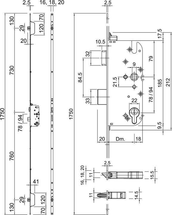 Actual product image G-U GU-SECURY-N-MR 2 safety plug-in locks (Profile cylinder)