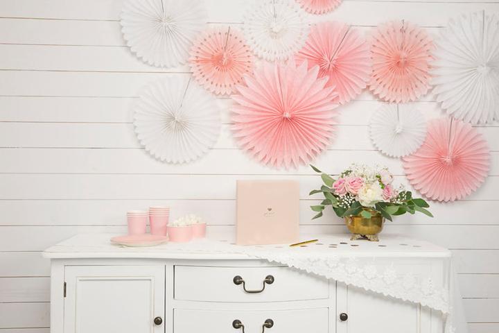 Produktbild Partydeco Tissue fan, light powder pink, 20-30cm (1 pkt / 3 pc.)