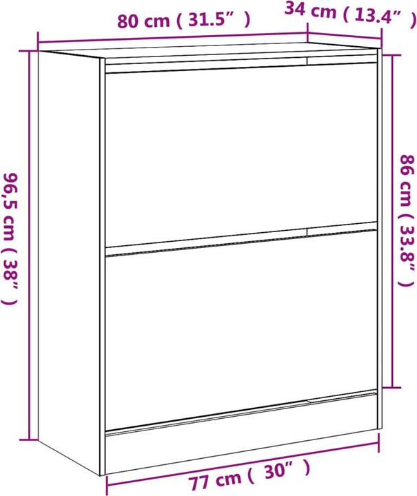 Immagine prodotto VidaXL Jennica (80 x 34 x 96,5 cm)