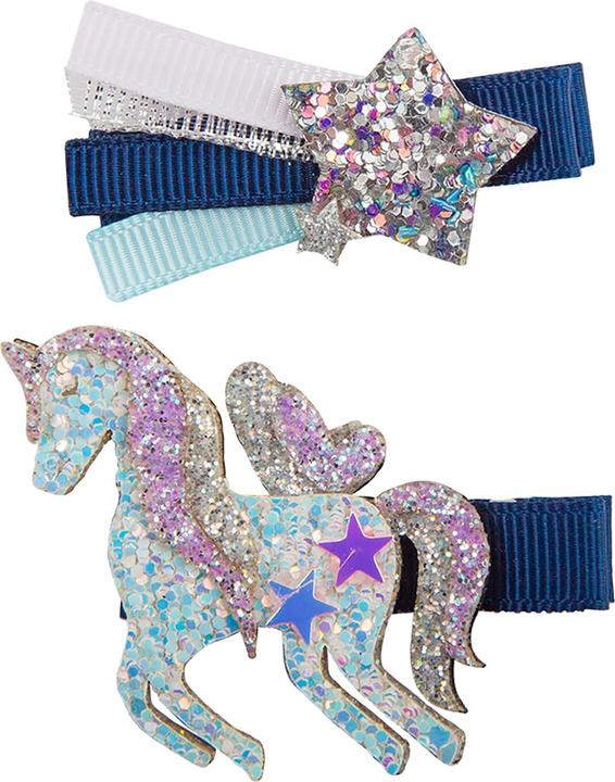 Creative Education Haarclips Navy Unicorn (2 Stk.)