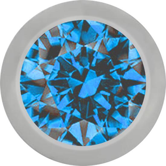 Produktbild Star Piercing Micro Kugel silber mit Kristall hellblau (ohne Messing, Titan G23)