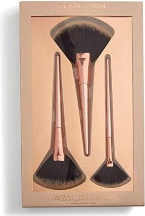 Immagine prodotto Makeup Revolution Highlight & Finish Set -- 3-Teiliges Pinsel-Set