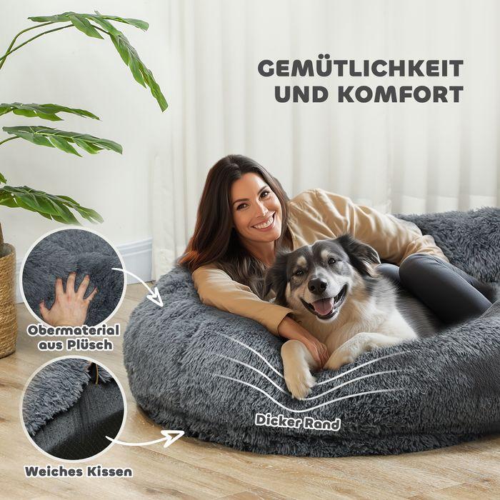 Image du produit Swisshandel24 Hundebett für Menschen Waschbar Katzenbett mit 10cm Eier-Schaumstoffunterlage (Chien)