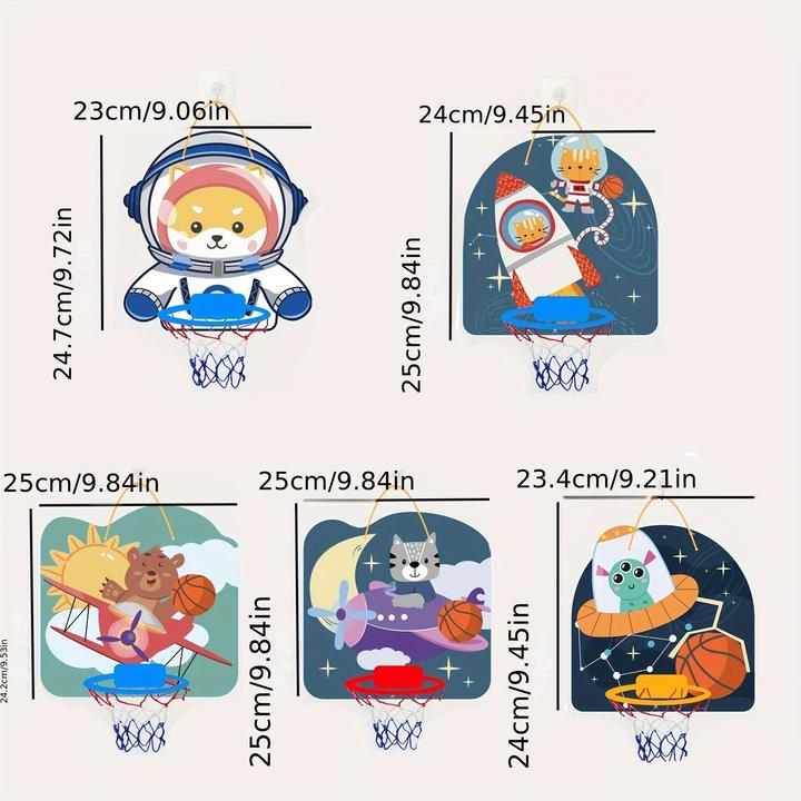 Produktbild Activity Board Mini-Basketballkorb-Set mit Weltraummotiv für Kinder - Wand- und Türbefestigung, inklusive Ball -