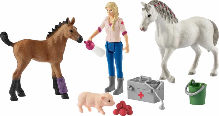 Productafbeelding Schleich Dierenarts bezoekt Merrie en Veulen