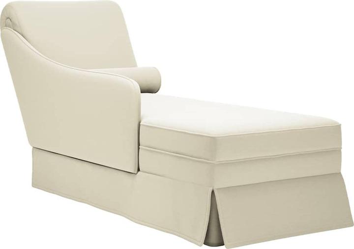 Immagine prodotto VidaXL Chaise longue con bolster e bracciolo destro in velluto crema