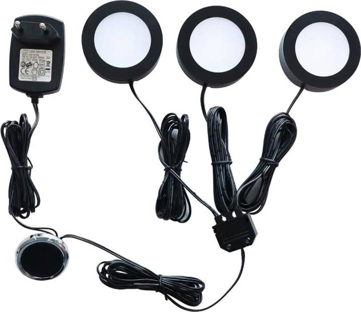 Actual product image Arcchio Vilam LED under-cabinet lamps set of 3 black (540 lm)