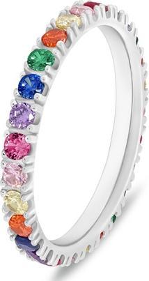 Brilio Silver - Beautiful silver ring with ruby Precious Stone SRC0203T - Circuit: 56 mm (56)