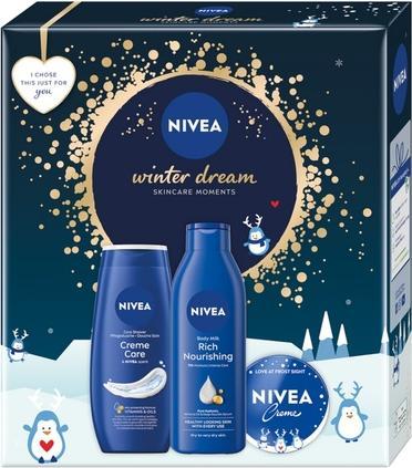 Actual product image NIVEA Niveaset Winter Dream Shower Gel 250ml, Universal Cream 100ml, Body Lotion 250ml