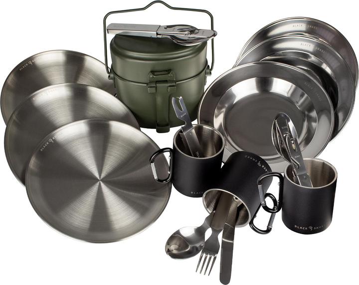 Image du produit Black Snake Set d'ustensiles de cuisine avec assiette, couverts et tasse