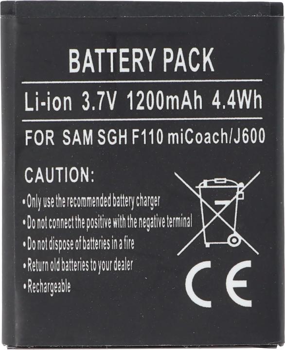 Actual product image Samsung Battery SGH-J600, AB483640BECSTD